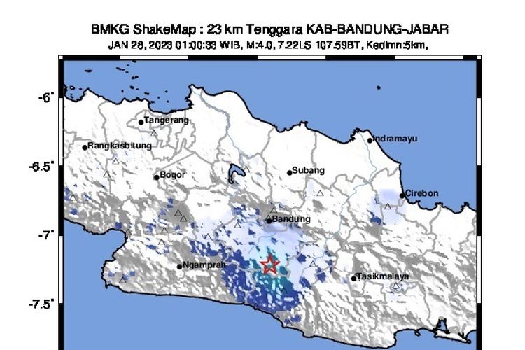Analisis BMKG terkait Gempa M 4,0 Kabupaten Bandung, Penyebabnya Aktivitas Sesar Garsela