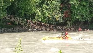 Jembatan putus di Kabupaten Pegunungan Bintang, Papua Pegunungan