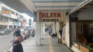 Trotoar walkable daerah Pasar Baru, Jakarta Pusat