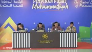 Konferensi pers Muhammadiyah yang disiarkan via YouTube. | YouTube Muhammadiyah Channel