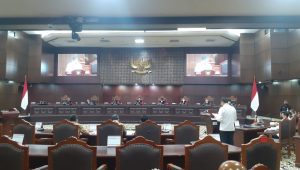 SIDANG uji materi atau judicial review aturan batas usia calon pimpinan Komisi Pemberantasan Korupsi (KPK) di ruang sidang MK, Jakarta, Selasa, 21/2/2023