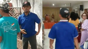 Tangkapan layar video viral pembubaran ibadah gereja di Bandar Lampung. | ist