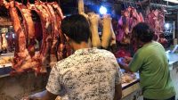 Ilustrasi Penjual Daging di Pasar