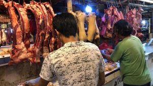 Ilustrasi Penjual Daging di Pasar
