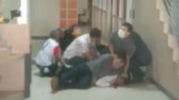 Tangkapan layar rekaman video saat penangkapan pelaku perampokan di Bank Artha Kedaton Bandar Lampung. | ist