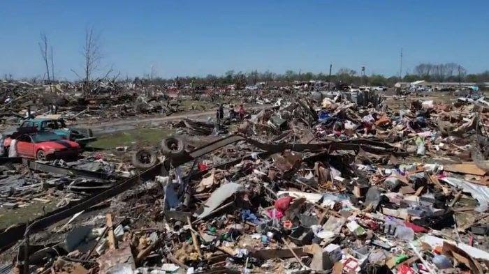 Kerusakan akibat Tornado dahsyat di Mississippi Amerika Serikat. | Reuters