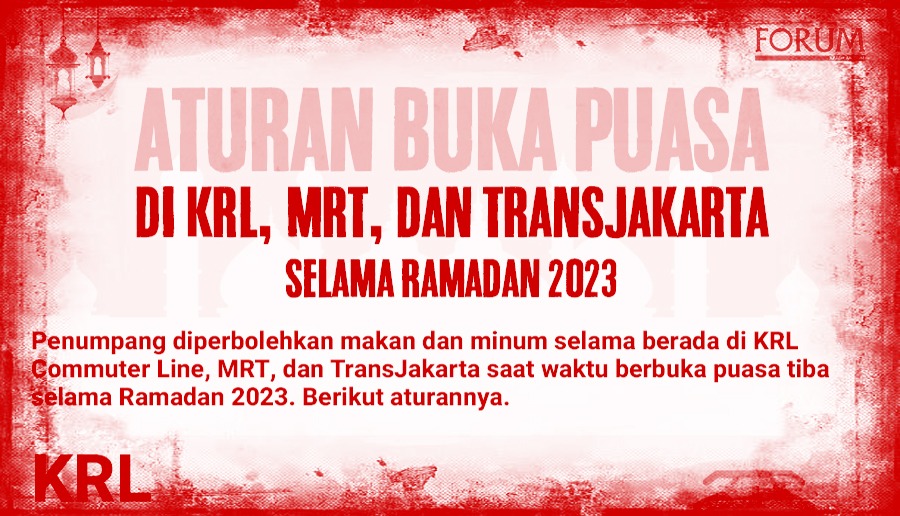 Aturan Buka Puasa di KRL, MRT, dan TransJakarta Selama Ramadan 2023