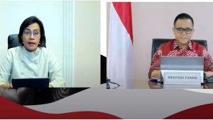 Menkeu Sri Mulyani dan Menpan RB Azwar Anas mengumumkan aturan soal THR dan gaji ke-13 untuk PNS, Rabu, 29/3/2023. | Tangkapan layar