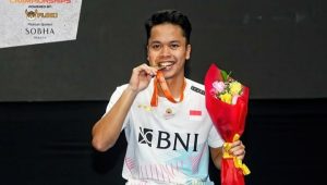 Anthony Sinisuka Ginting berhasil menyabet juara Badminton Asia Championships 2023.| ist