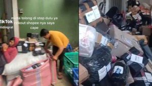Viral! Curhatan kurir kelabakan karena paket membludak menjelang Lebaran. |Tiktok