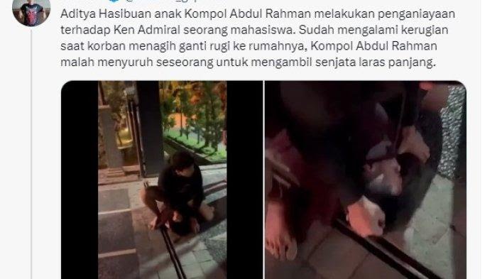 Viral Anak Perwira Polda Sumut Aniaya Mahasiswa dan Ancam Pakai Senjata