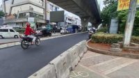 Trotoar Simpang Santa diubah menjadi jalan raya. | ist