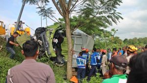 Kecelakaan beruntun di tol Boyolali. Jawa Tengah. | Ist