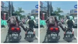 Viral oknum TNI tendang motor ibu-ibu