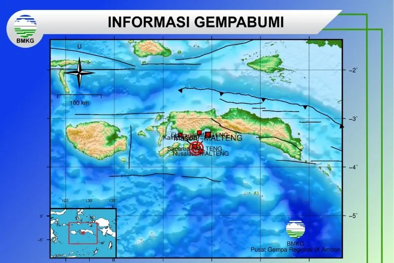 Gempa M 5,3 Getarkan Saparua Maluku Tengah, Tak Berpotensi Tsunami