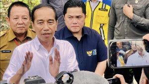 Presiden Jokowi saat diwawancarai awak media di sela kunjungan nya di Lampung Tengah. | ist