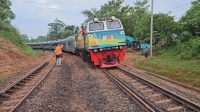 Jalur rel kereta api Ciganea- Sukatani Purwakarta longsor sudah diperbaiki. | Ist