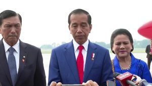 Presiden Jokowi memberi keterangan pers di Bandara Halim Perdanakusuma. | Tangkapan layar Setpres