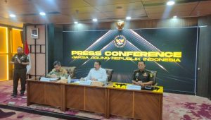 Konferensi pers kasus korupsi BAKTI Kominfo di Kejagung, Senin, 15/5/2023. | Ist