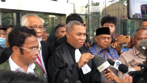 Pengacara Lukas Enembe, Stepanus Roy Rening, diperiksa Komisi Pemberantasan Korupsi (KPK) sebagai tersangka dugaan Obstruction of Justice atau perintangan penyidikan, Selasa, 9/5/2023 | Merinda Faradianti