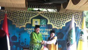 Muhaimin Iskandar dan Airlangga Hartarto dalam halalbihalal PKB dan Partai Golkar