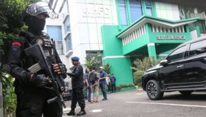 Kantor MUI pusat dijaga ketat pasca insiden penembakan. | ist