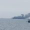 Kapal feri terbakar di Laut Merak. | Ist