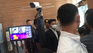 Menteri Pertanian Syahrul Yasin Limpo santai hadapi wartawan usai empat jam pemeriksaan oleh penyidik KPK, Senin 19/6/2023. | Merinda Faradianti/Forum Keadilan