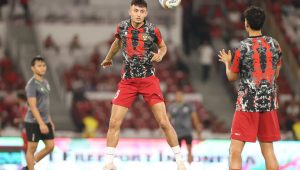 Pemanasan Timnas Indonesia jelang laga melawan Timnas Argentina | Twitter @PSSI