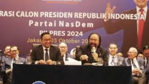 Anies Baswedan bersama Ketua Umum Partai NasDem Surya Paloh
