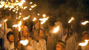 Ilustrasi pawai obor | ist