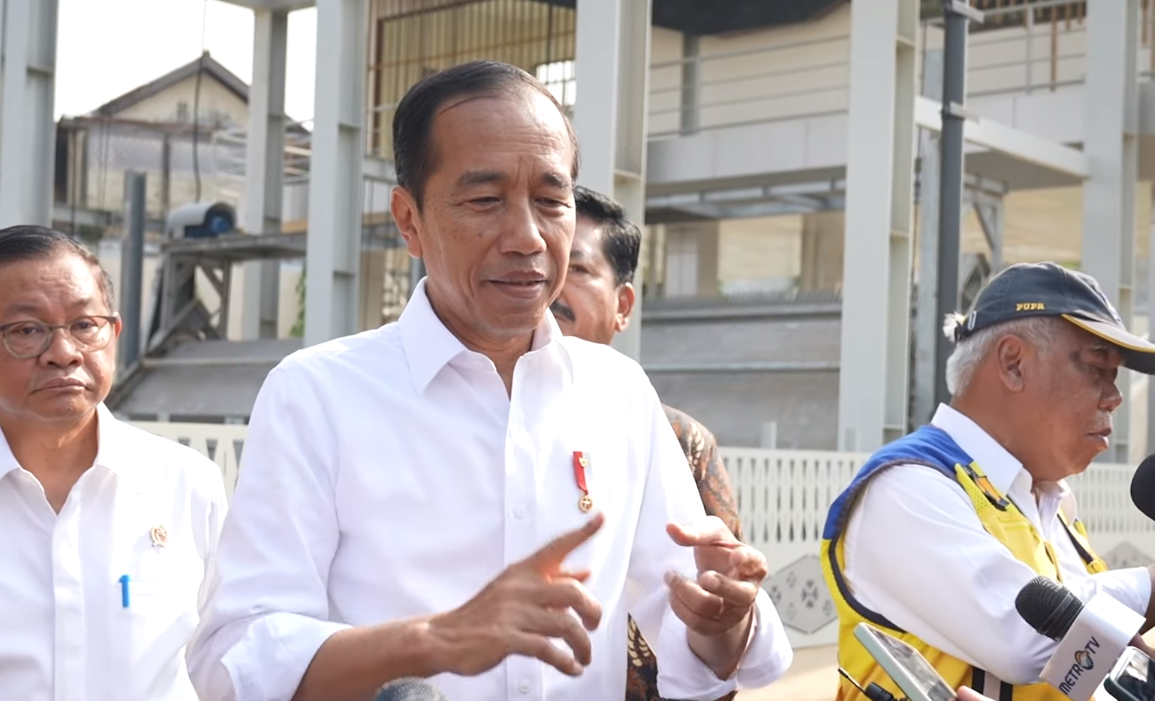 Presiden Joko Widodo (Jokowi) meresmikan Sodetan Ciliwung di Jakarta Timur, Senin, 31/7/2023