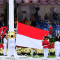 Upacara pengibaran bendera merah putih di Istana Negara