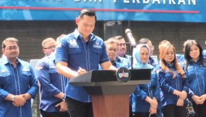 AHY saat konferensi pers di kantor DPP Demokrat, Menteng, Jakarta Pusat, Jumat, 11/8/2023 | Charlie Adolf Lumban Tobing/Forum Keadilan