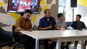 Wakil Menteri Hukum dan Hak Asasi Manusia Eddy OS Hiariej saat berbicara di acara "Membedah Revisi UU ITE 2.0"