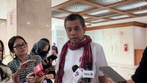 Sekretaris Jenderal (Sekjen) Demokrat, Hinca Panjaitan saat ditemui di gedung DPR RI Senayan, Senin 18/9/2023