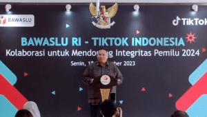 Penandatanganan MoU atau nota kesepakatan antara Bawaslu dan TikTok, Senin, 18/9/2023 | YouTube Bawaslu RI