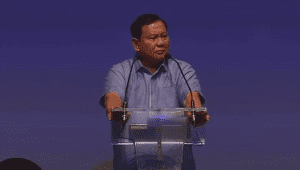 Bakal calon presiden (capres) sekaligus Ketua Umum Partai Gerindra Prabowo Subianto dalam deklarasi Partai Gelora | YouTube Gerindra TV