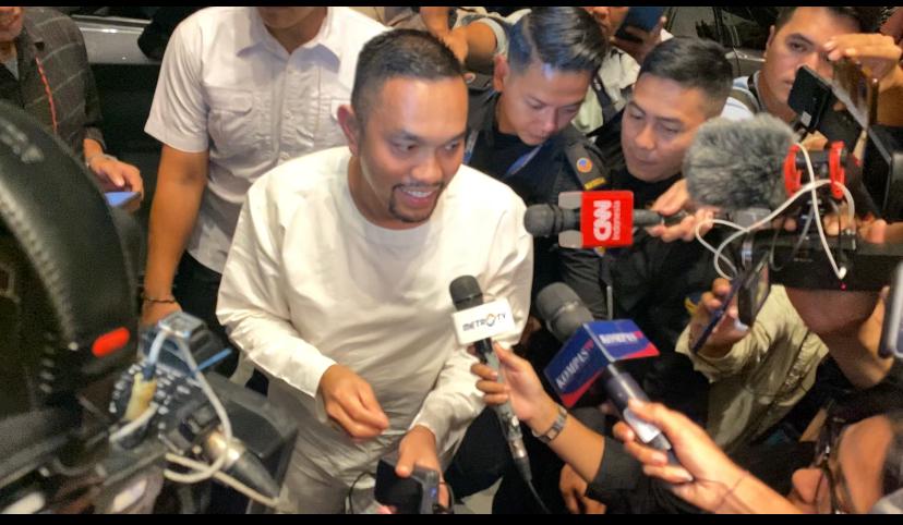 Bendahara Umum Partai NasDem Ahmad Sahroni tiba di NasDem Tower, Menteng, Jakarta Pusat, Rabu 4/10/2023 | Ari Kurniansyah/Forum Keadilan