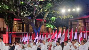 Dekarasi capres-cawapres Ganjar Pranowo-Mahfud MD di Gedung Arsip Nasional, Jakarta Barat, Rabu, 18/10/2023 malam