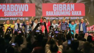 Partai Solidaritas Indonesia deklarasi dukung Prabowo Subianto dan Gibran Rakabuming Raka sebagai capres-cawapres di Pilpres 2024 di Djakarta Theater, Jakarta Pusat, Selasa, 24/10/2023 malam | X @psi_id