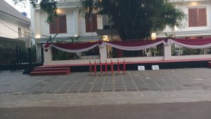 Suasana di rumah Prabowo di Kertanegara, Jakarta, Senin, 16/10/2023 sore.