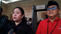 Puan Maharani bersama dengan Hasto Kristianto, di Gedung DPP PDIP jelang pengumuman cawapres Ganjar Pranowo, Rabu, 18/10/2023 | Novia Suhari/Forum Keadilan