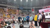 Para ketua parpol di KIM deklarasi dukungan pada Prabowo dan Gibran di Indonesia Arena pada Rabu, 25/10/2023
