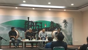 Diskusi bertajuk "Peran DPR Kawal Tahapan Pemilu usai Pencapresan" yang diadakan di Media Centre DPR, Senayan, Jakarta Pusat, Kamis, 26/10/2023 | Syahrul Baihaqi/Forum Keadilan