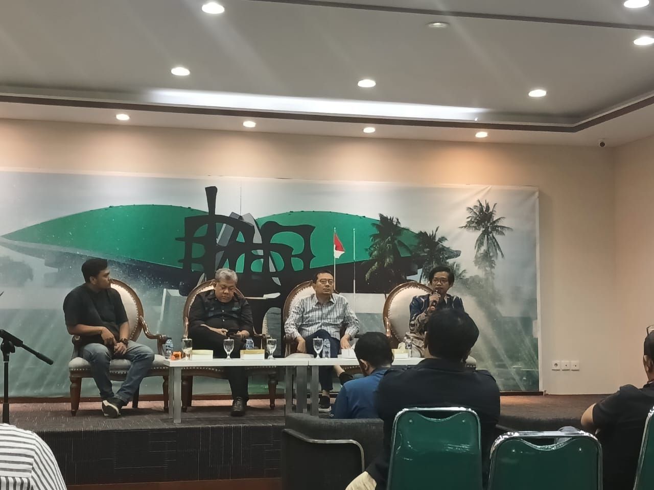 Diskusi bertajuk "Peran DPR Kawal Tahapan Pemilu usai Pencapresan" yang diadakan di Media Centre DPR, Senayan, Jakarta Pusat, Kamis, 26/10/2023 | Syahrul Baihaqi/Forum Keadilan