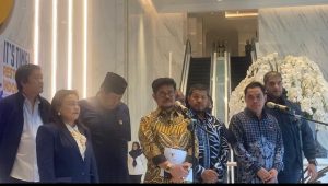 Mentri Pertanian Syahrul Yasin Limpo saat memberikan keterangan kepada media di NasDem Tower, Menteng, Jakarta Pusat, Kamis 5/10/2023 | Ari Kurniansyah/Forum Keadilan