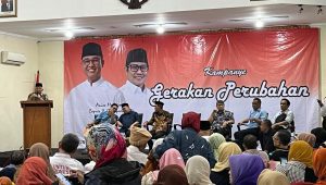 Diskusi Relawan Perubahan pasangan capres-cawapres, Anies Baswedan dan Muhaimin Iskandar, di Gedung Joang 45, Menteng, Jakarta Pusat, Jumat, 27/10/2023 | Novia Suhari/Forum Keadilan