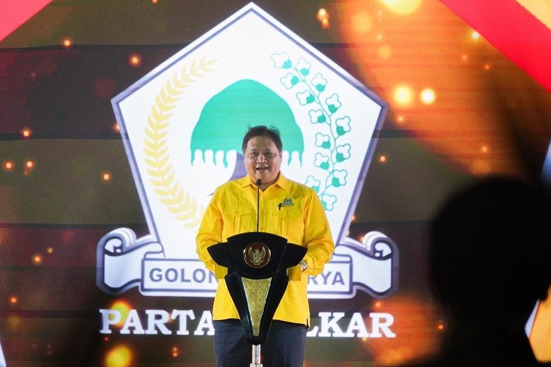 Ketua Umum Partai Airlangga Hartarto di HUT Golkar ke-59, DPP Golkar, Jakarta Barat, pada Senin 6/11/2023 | Instagram @ airlanggahartarto_official