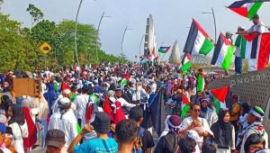 Aksi Bekasi Bersama Palestina di Jalan Ahmad Yani, Kota Bekasi,  Minggu 12/11/2023 | Ist
